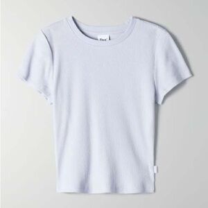 Aritzia TNA Ribbed Cropped T-Shirt size medium pale violet purple lavender